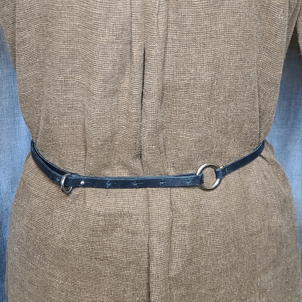 Womens black leather belt